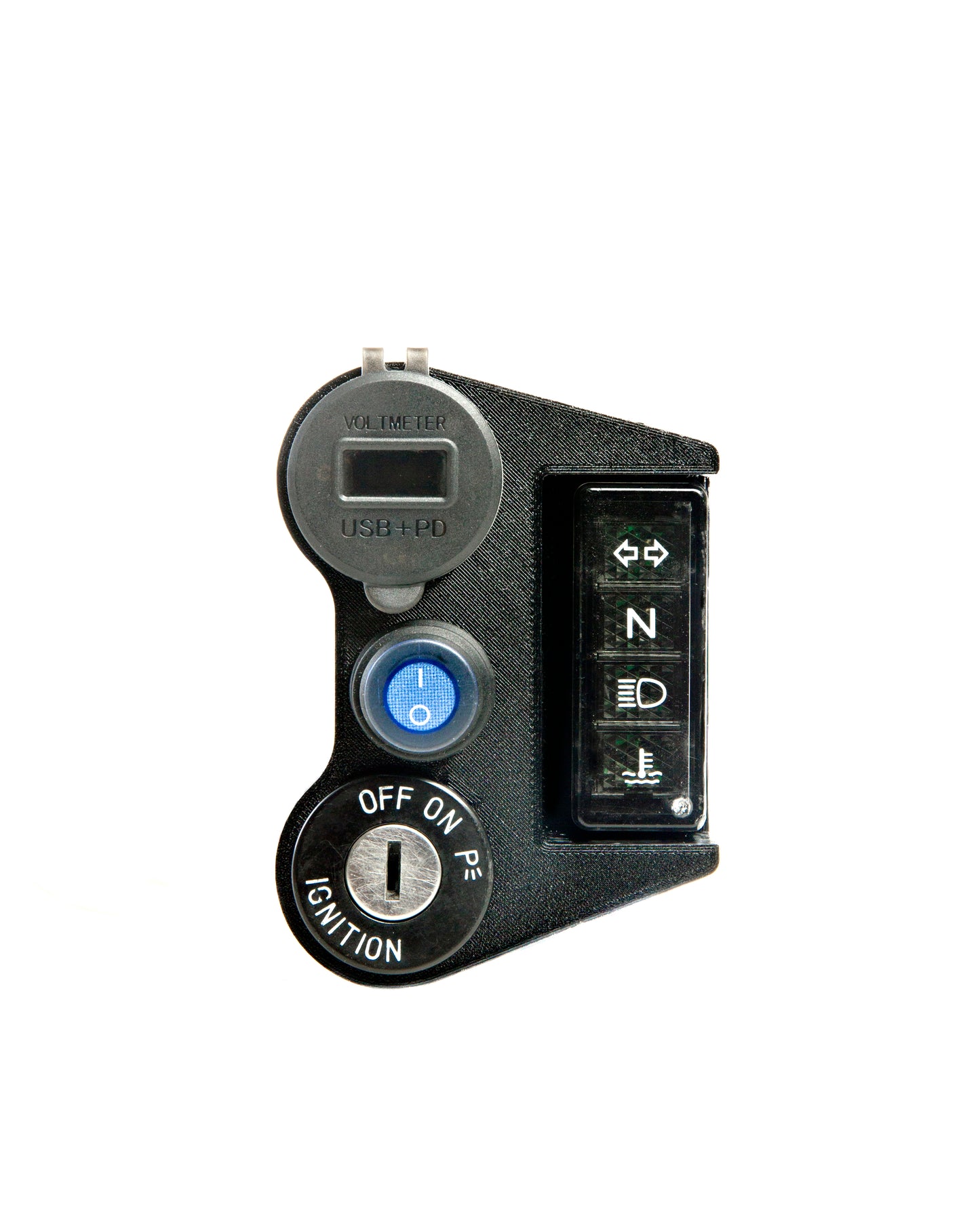 DRZ400 Ignition Mount w/ USB Charging Ports, Voltage Gauge, Rocker Power Switch