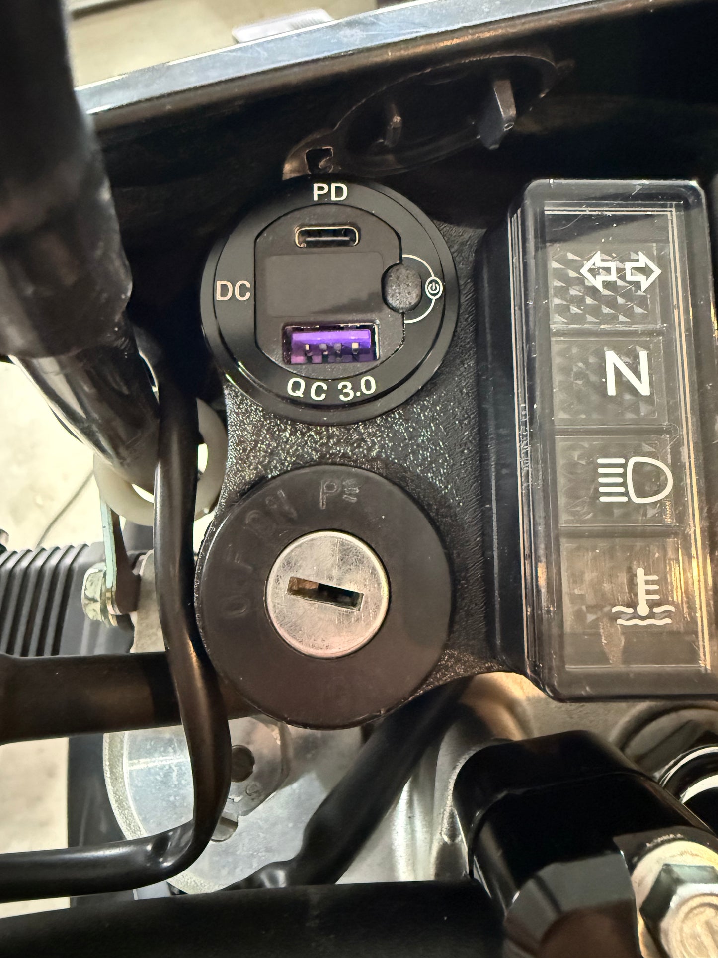 DRZ400 Ignition Mount with USB Charging Ports & Voltage Gauge